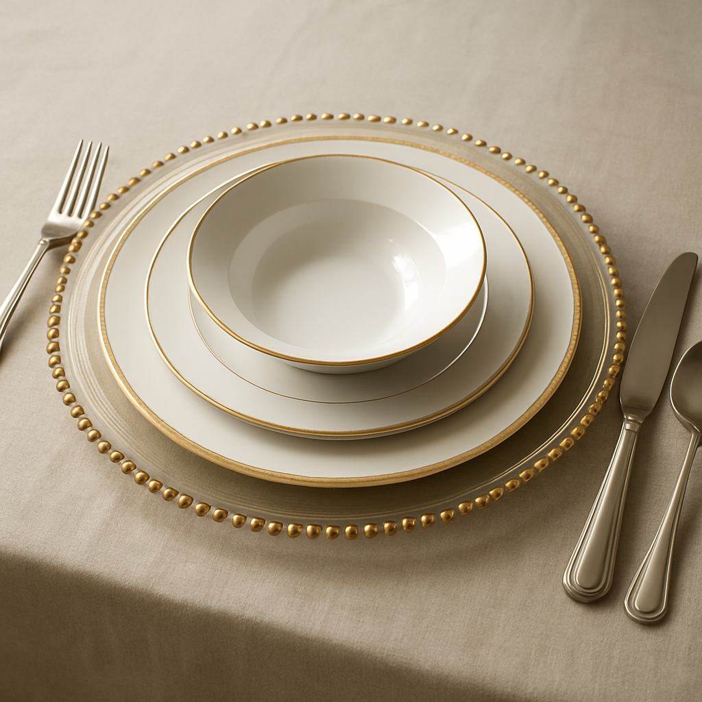 Beaded Glass Charger Plates