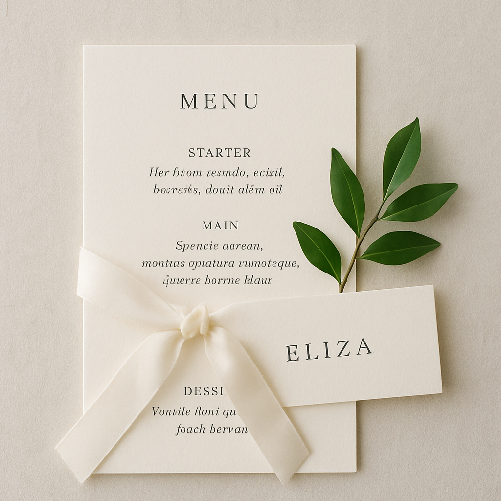 Letterpress Menu & Place Cards