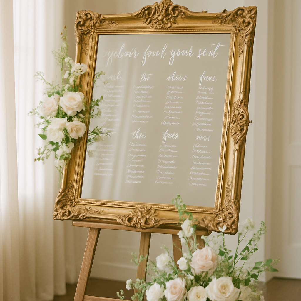 Antique Seating Chart Mirror