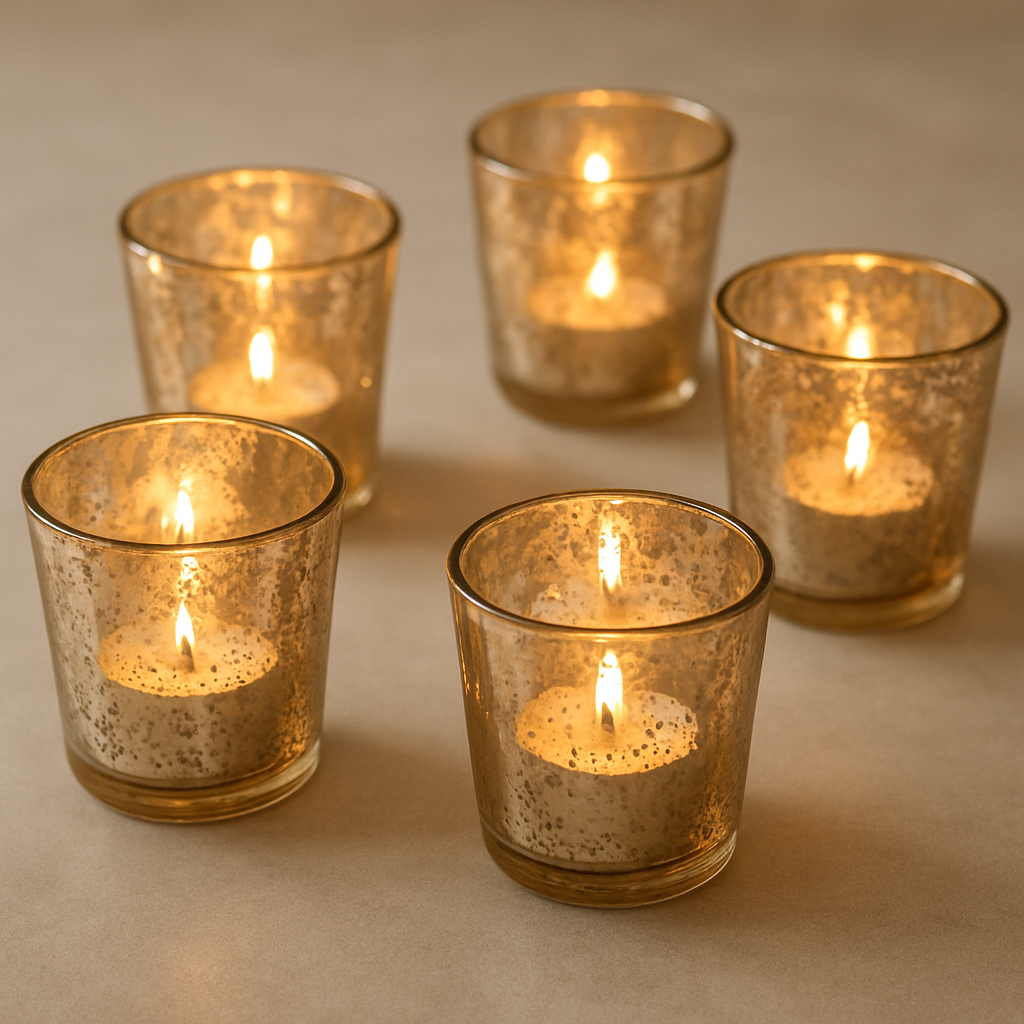 Mercury Glass Votive Set