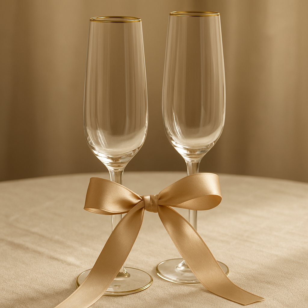 Gold-Rim Champagne Flute Set