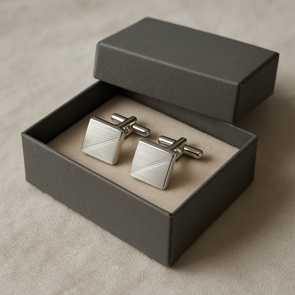 Engraved Silver Cufflinks