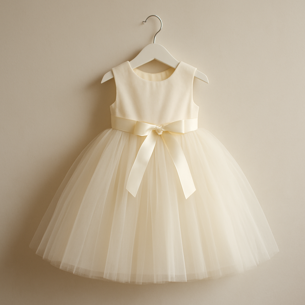 Cream Tulle Flower Girl Dress