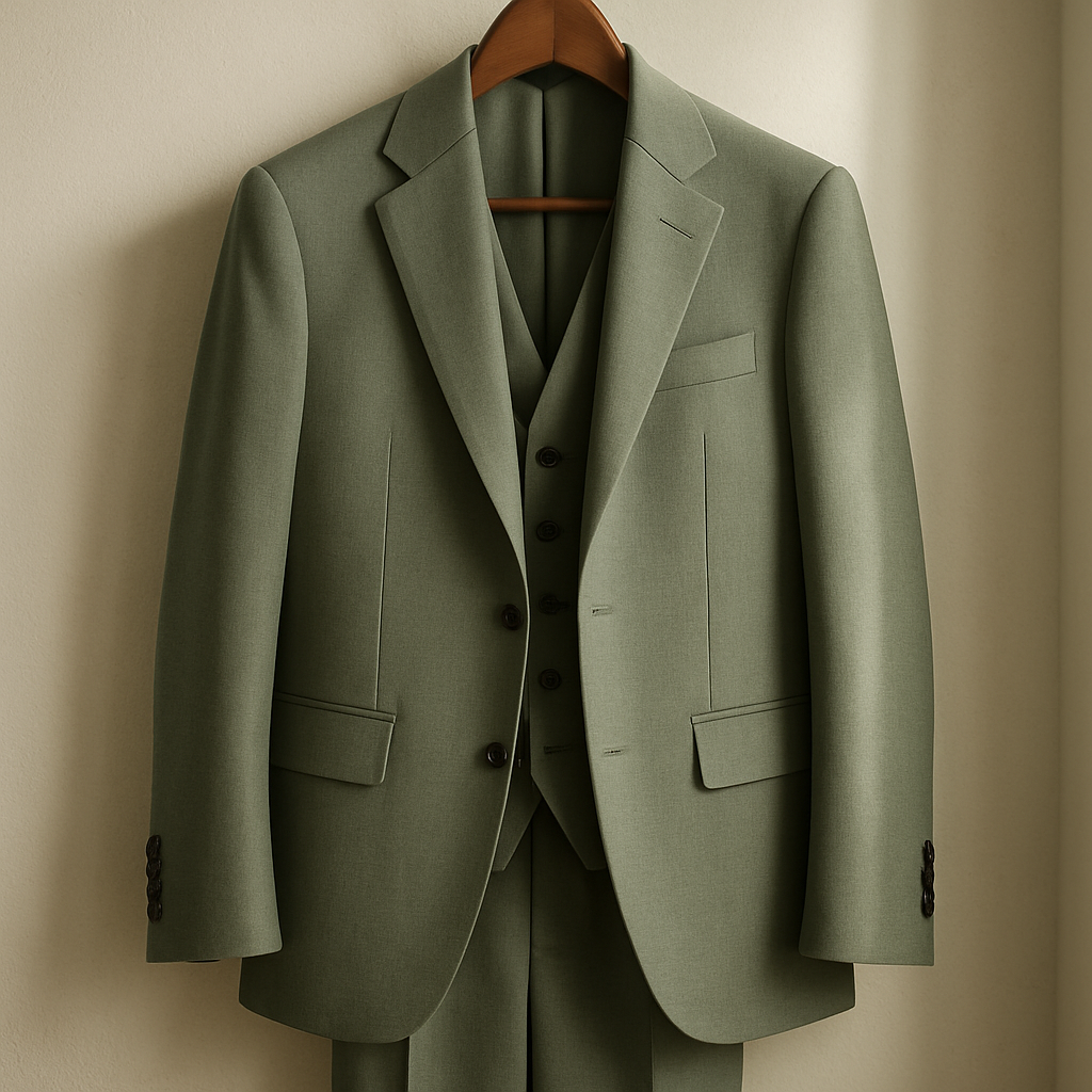 Sage Three-Piece Groom Suit