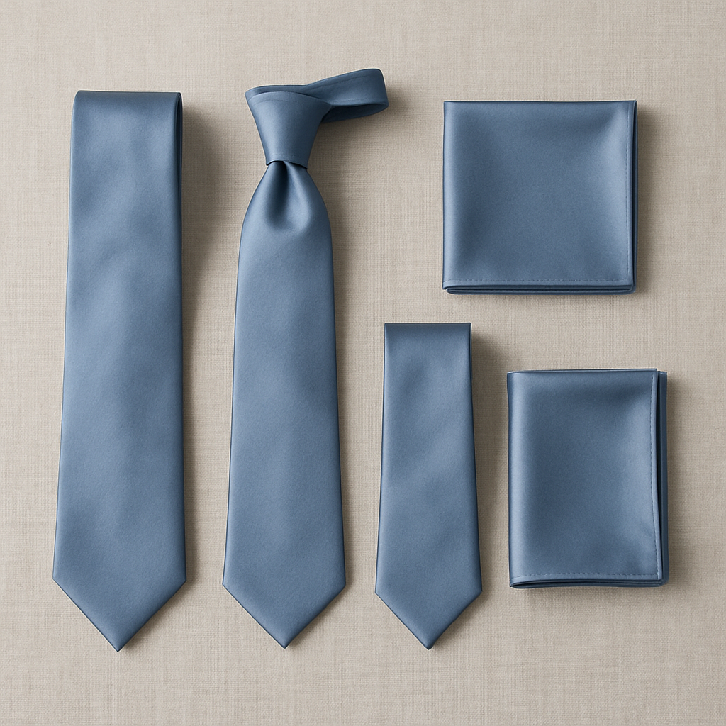 Dusty Blue Tie & Pocket Square Set